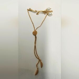 Kate Spade New York Gold-Tone Pavé & Freshwater Pearl Branch Slide Bracelet